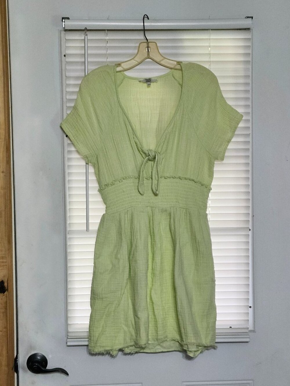 True Craft womans lime green summer cotton dress size junior L